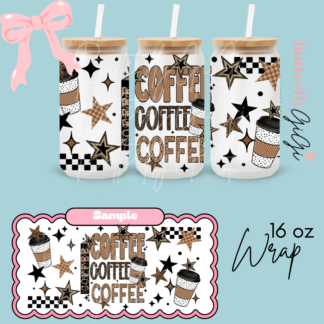 Hot Coffee 16oz UVDTF Wrap