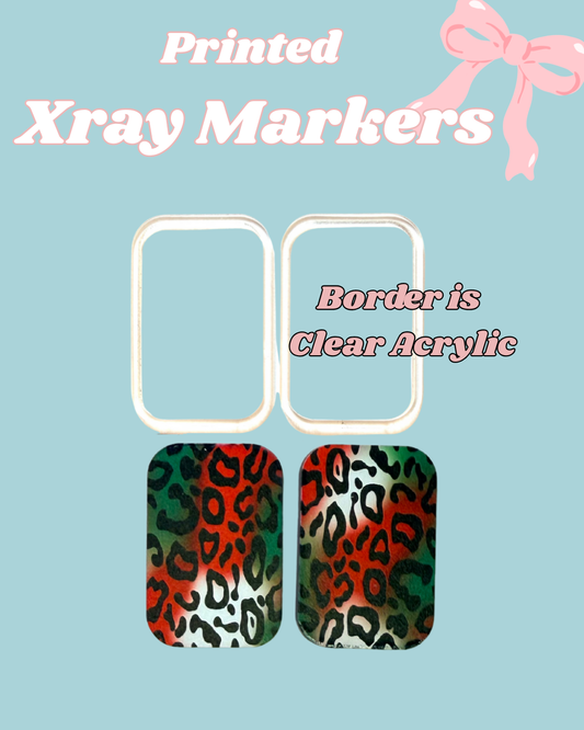 Christmas Leopard Red Green Printed Xray Markers
