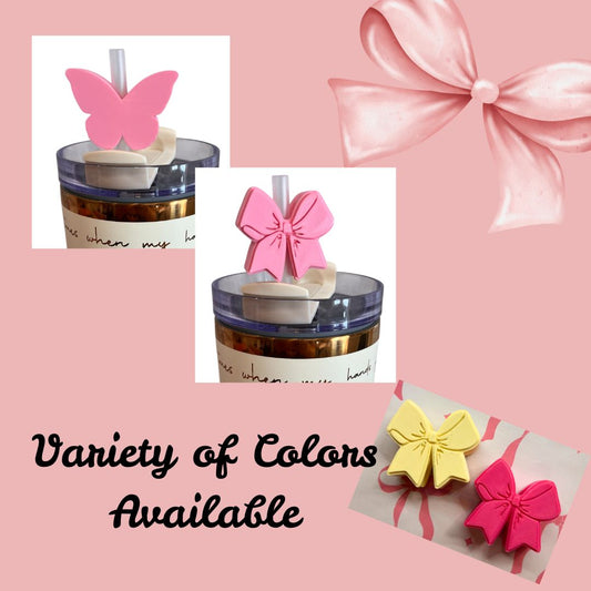 3D Printed Straw Topper Bow or Butterfly