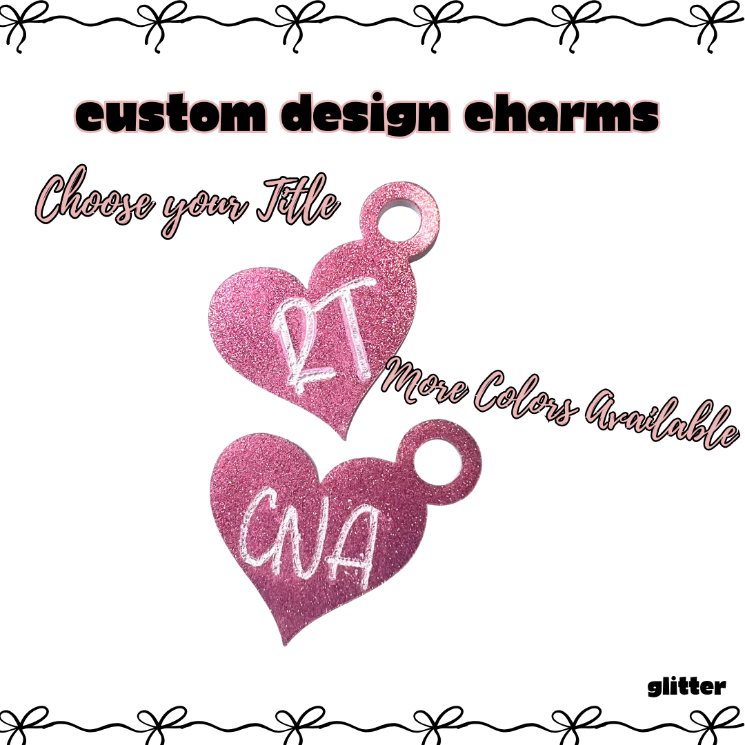 .Charm Acrylic Custom Heart Glitter
