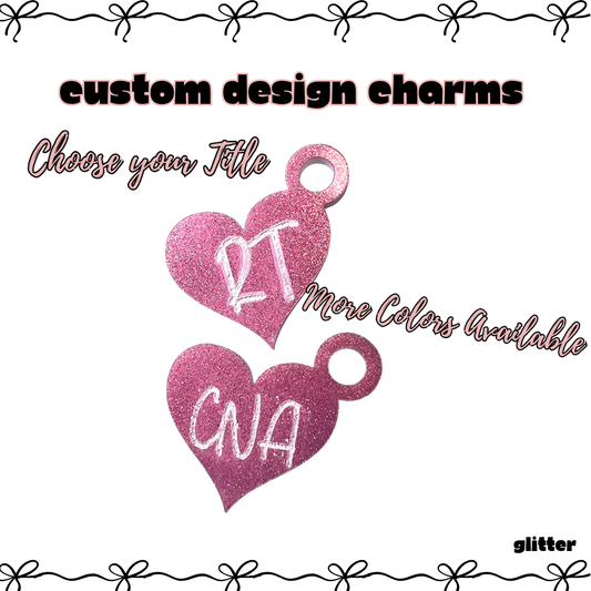 .Charm Acrylic Custom Heart Glitter