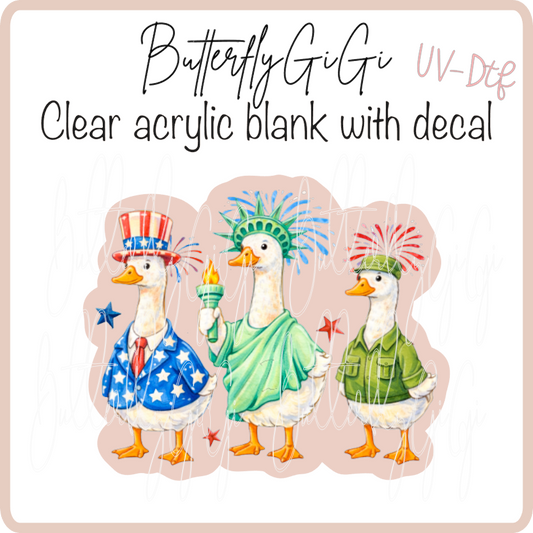 3 Geese Patriotic UvDTF