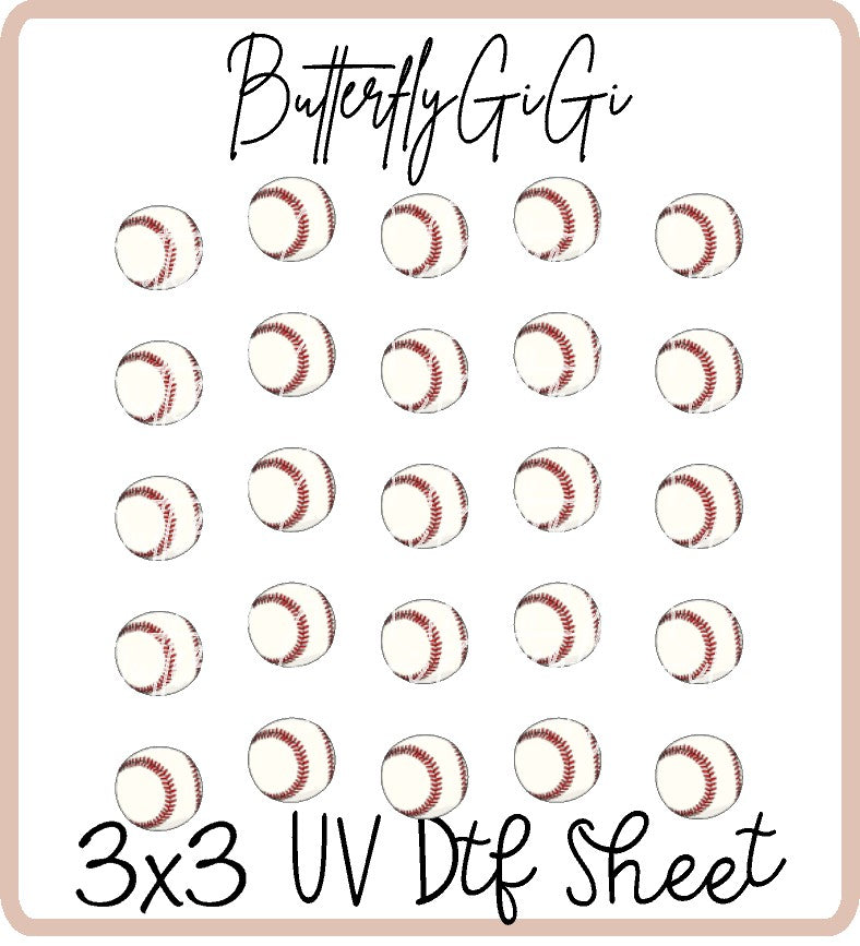 Baseball  Uv Dtf SHEET