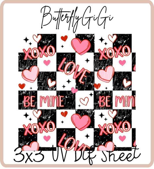 Be Mine Checkered Uv Dtf SHEET