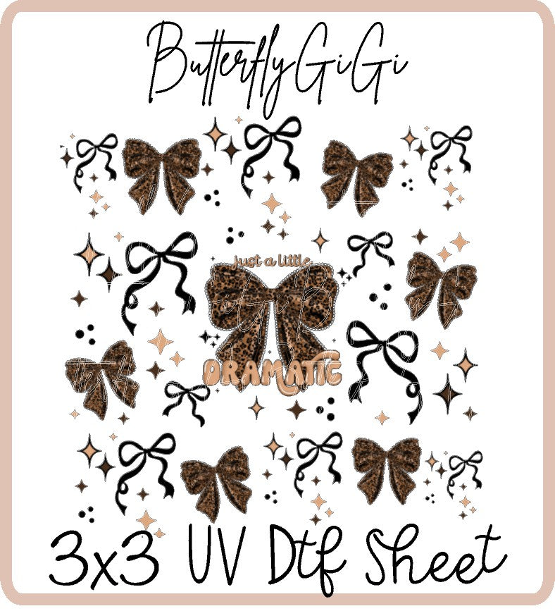 Just Dramatic Leopard Bows Uv Dtf Sheet