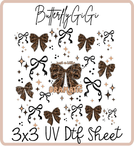 Just Dramatic Leopard Bows Uv Dtf Sheet