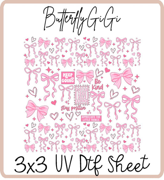 Keep Going Bows  Uv Dtf SHEET