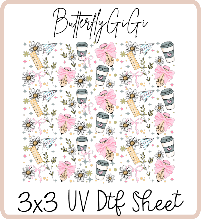 Teacher Stamps  3x3 UVDtf Sheet