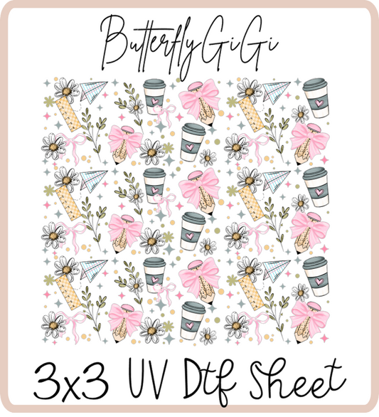 Teacher Stamps  3x3 UVDtf Sheet