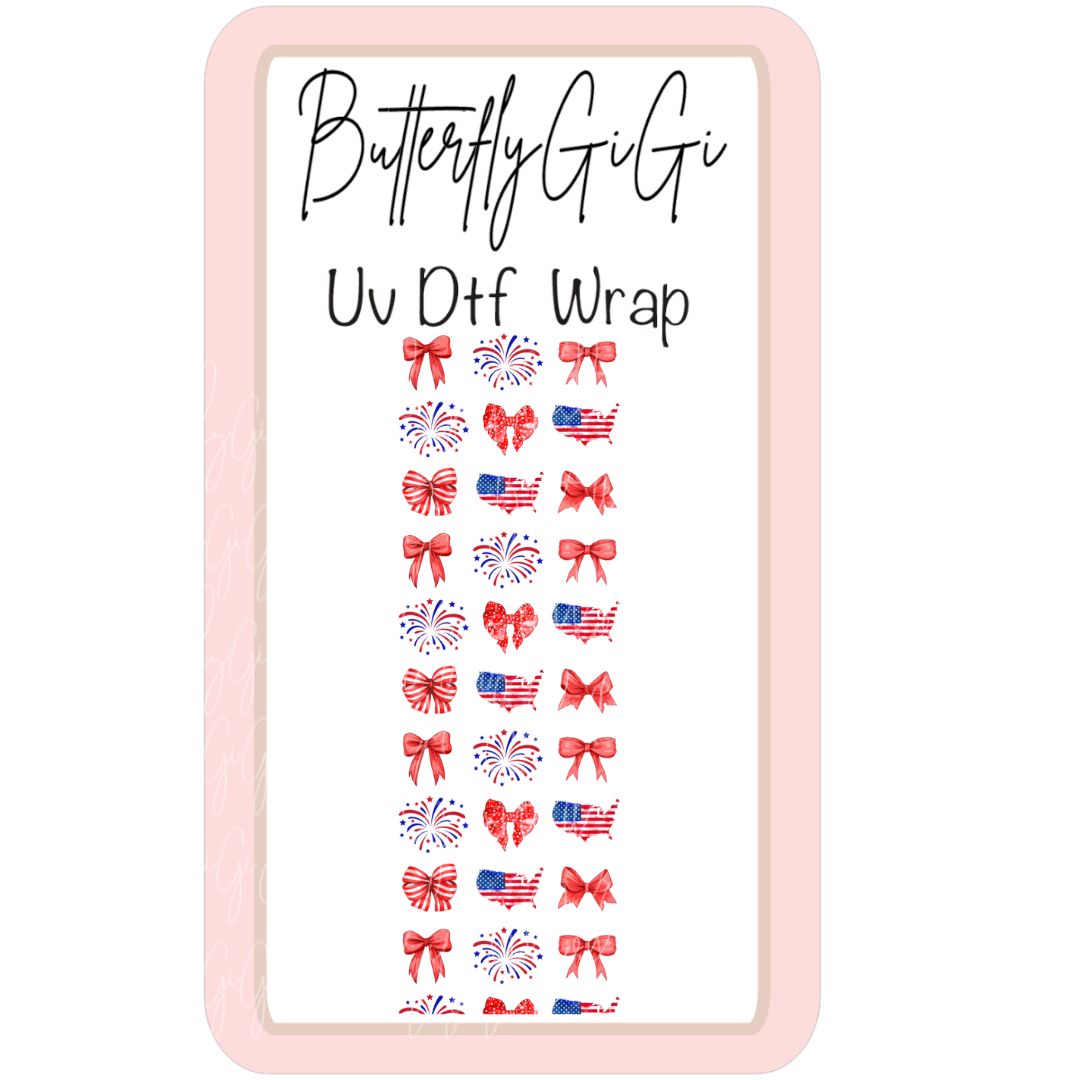 USA Red Uv Dtf Wrap