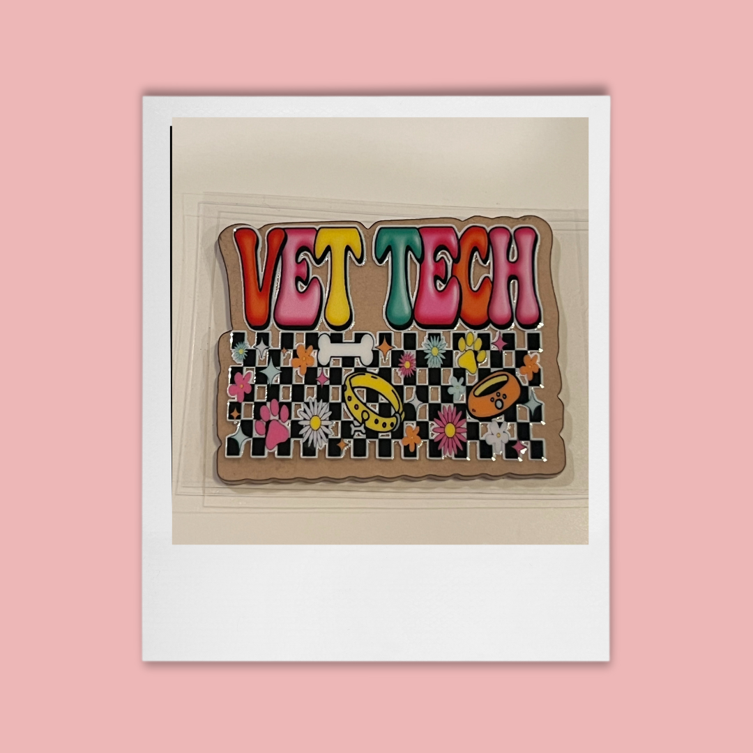 UVDTF Medical Vet Tech Checkered