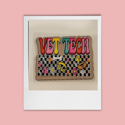 UVDTF Medical Vet Tech Checkered