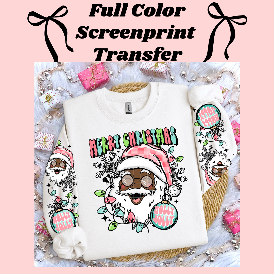 DTF Transfer Holly Jolly with Sleeves