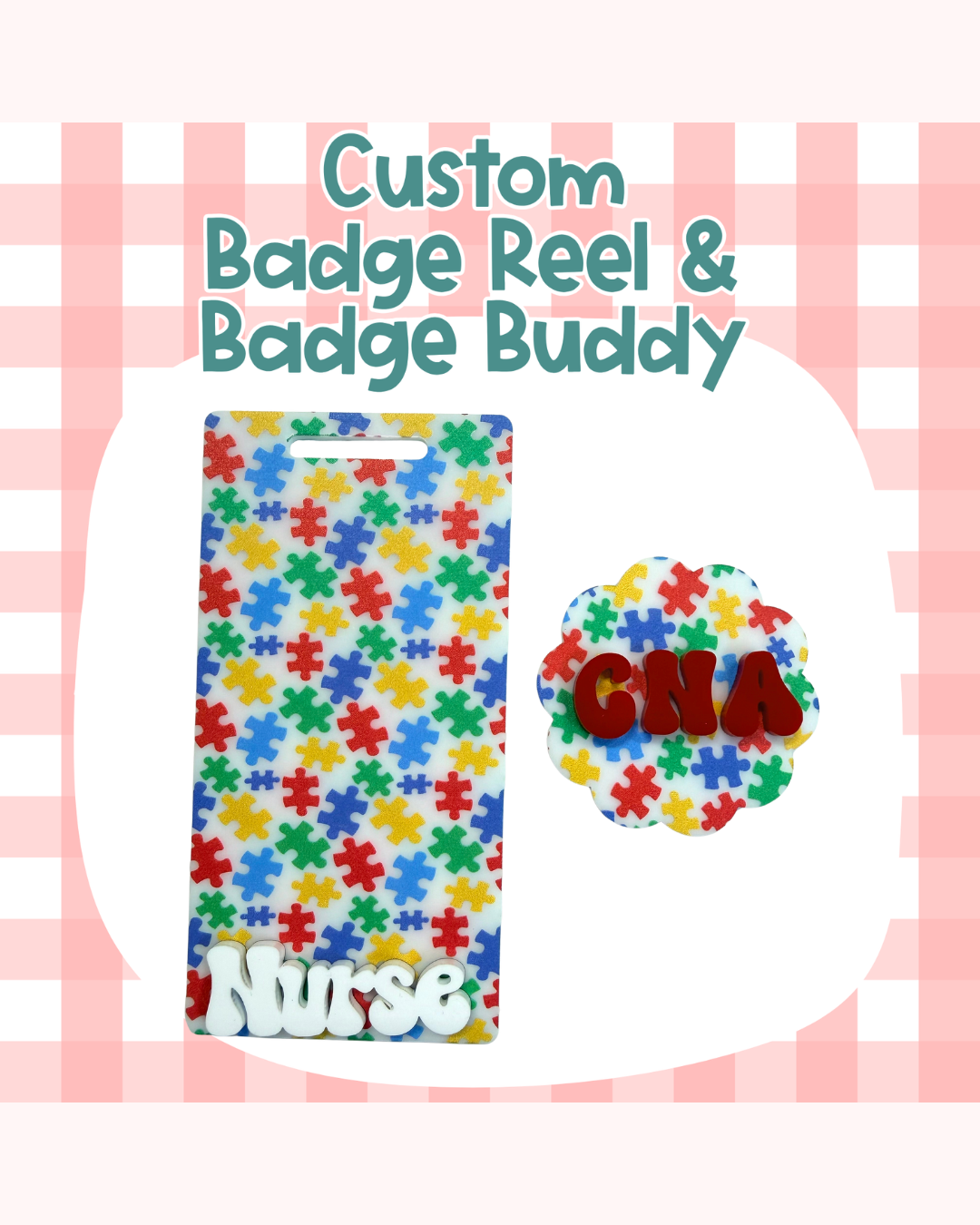 Autism Awareness Badge Reel Custom Acrylic Design