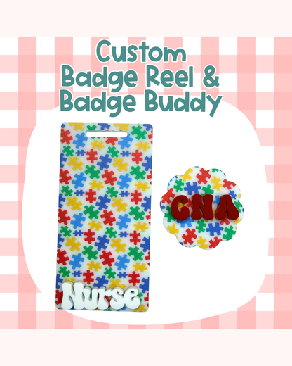Autism Awareness Badge Reel Custom Acrylic Design