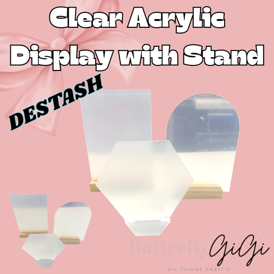 Clear Acrylic Display sign with Stand DESTASH