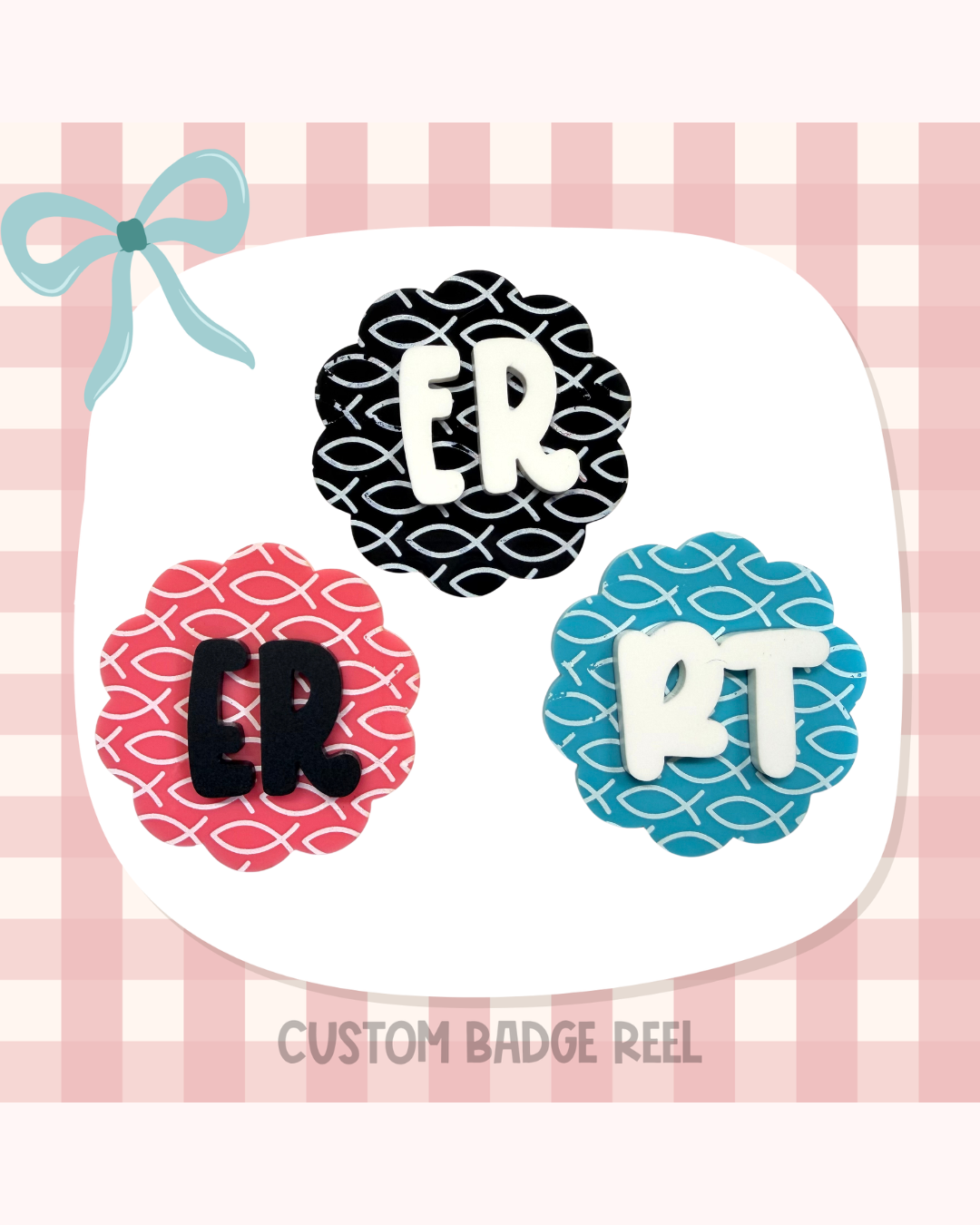 Fish Faith Badge Reel Acrylic Design