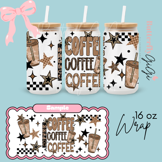 Iced Coffee 16oz UVDTF Wrap