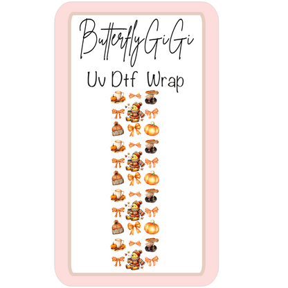 Wrap Fall Bear Coquette UV Dtf