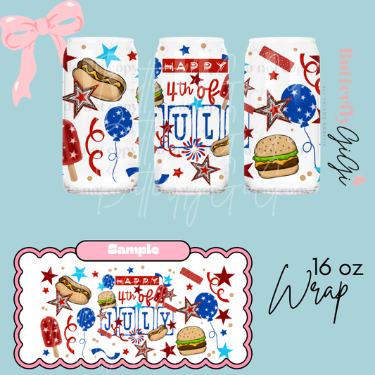 4th of July 16oz UVDTF Wrap