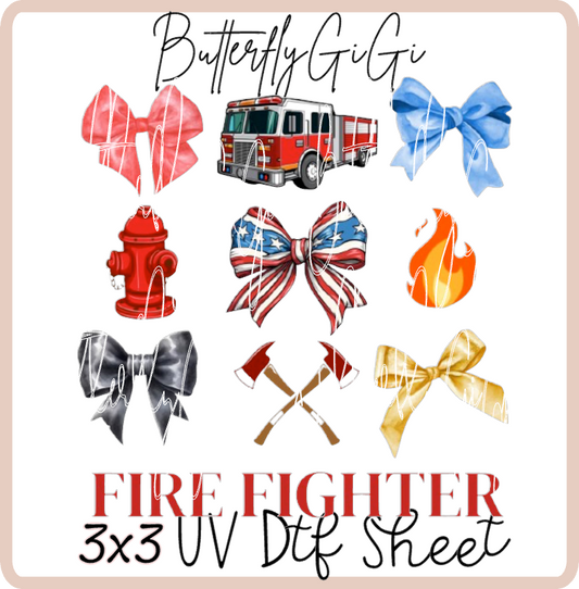 3x3 Firefighter UV Dtf SHEET