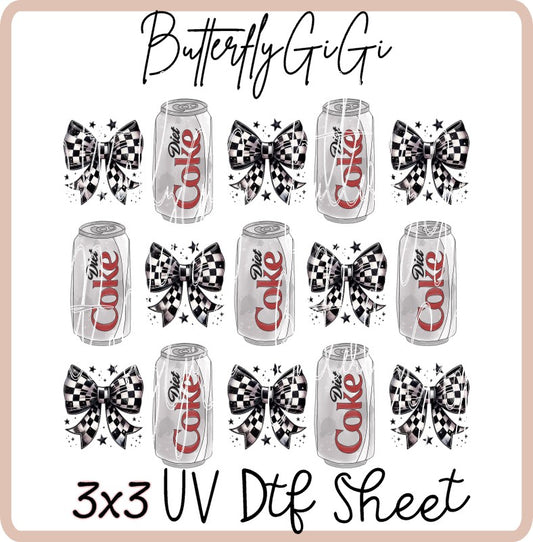 3x3 Diet Cola UV Dtf SHEET