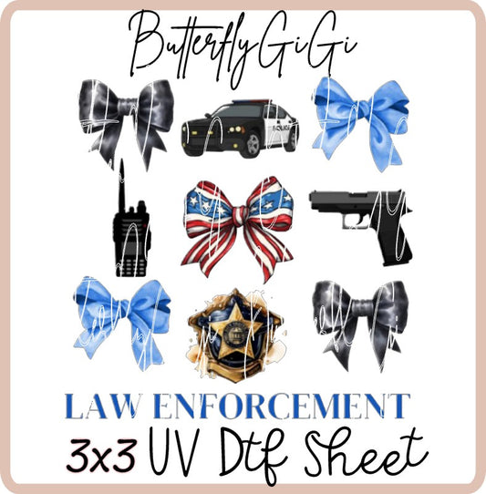 3x3 Law Enforcement UV Dtf SHEET