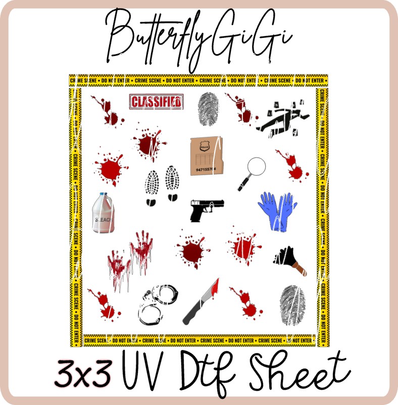 3x3 Crime Scene UV Dtf SHEET