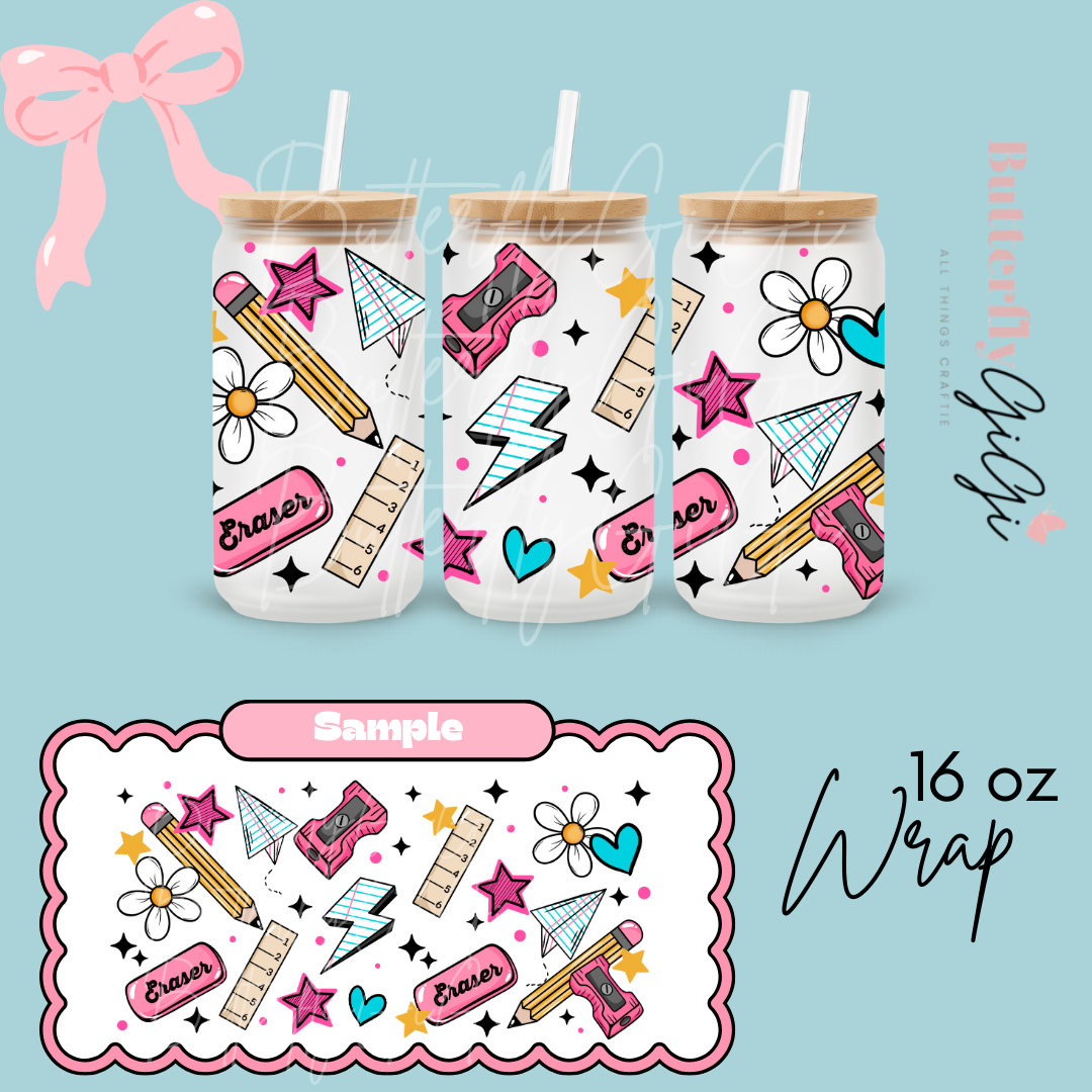 School things  16oz UVDTF Wrap