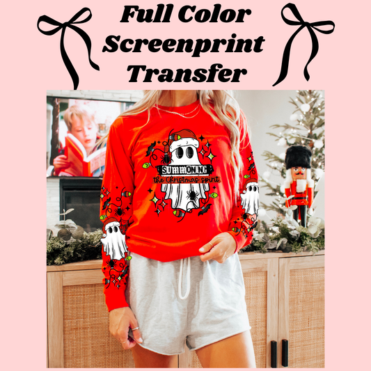 DTF Transfer Summoning Christmas Spirit with Sleeves