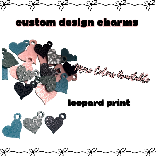 .Charm Acrylic Custom Heart Leopard Print