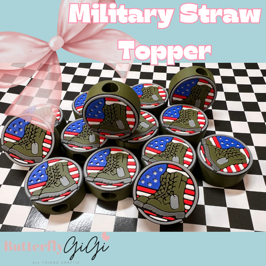 Military Straw Topper 3D Printed