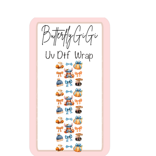 Wrap Blue Alien Fall Coquette UV Dtf Wrap