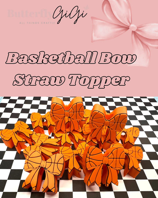 Basketball Bow Straw Topper 3D Printed