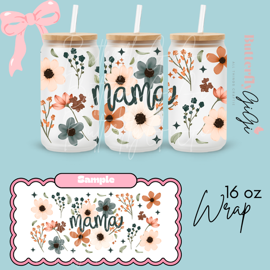 Mama Floral 16oz UVDTF Wrap