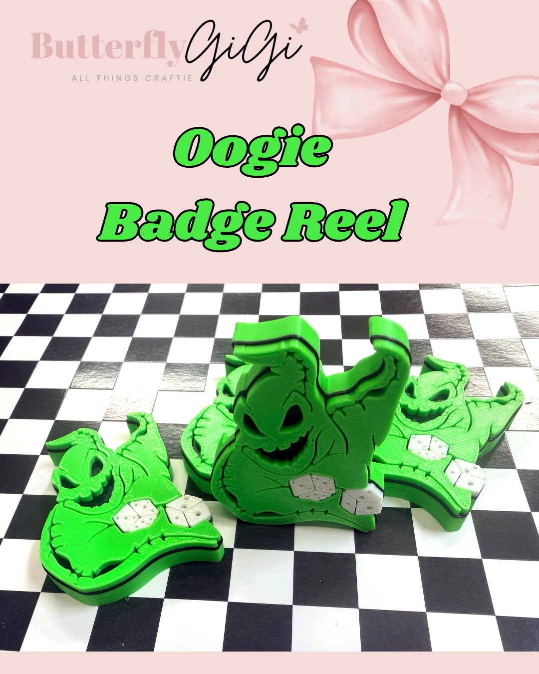 Oogie Badge Reel Attachment 3D Printed