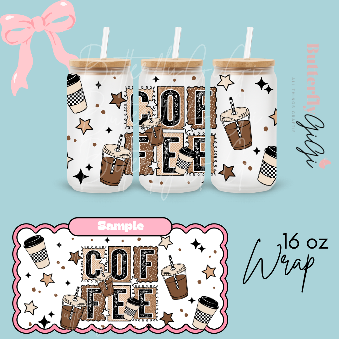Coffee Blocks 16oz UVDTF Wrap
