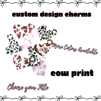 .Charm Acrylic Custom Heart Cow