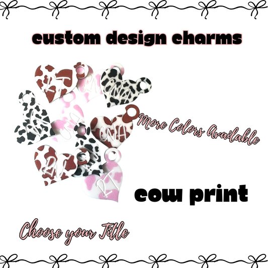 .Charm Acrylic Custom Heart Cow