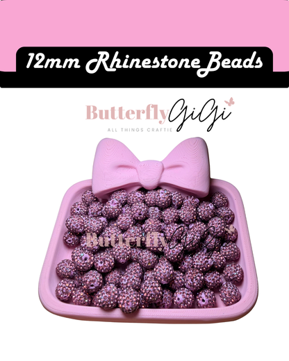 MAUVE 12mm Rhinestone Beads