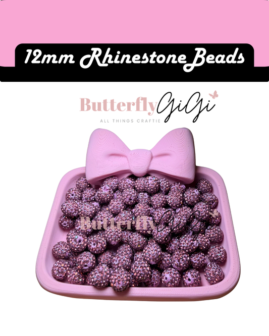 MAUVE 12mm Rhinestone Beads