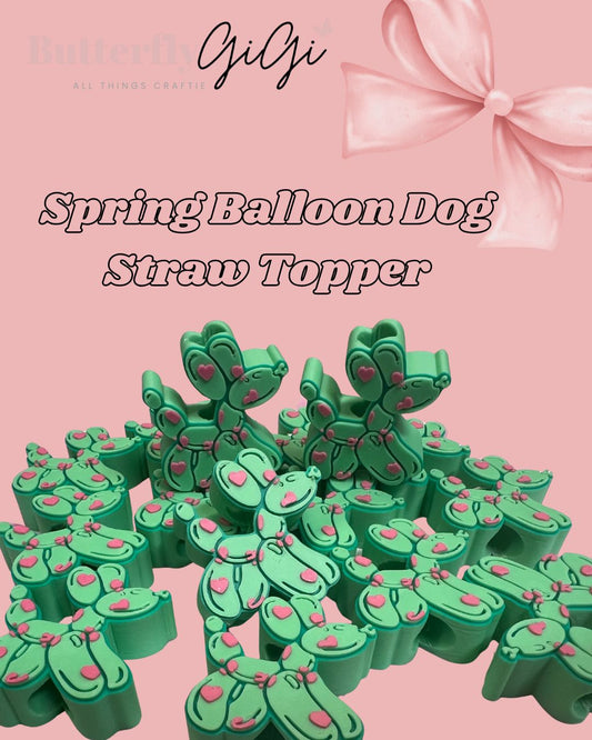 Spring Balloon Dog Straw Topper 3D Printed