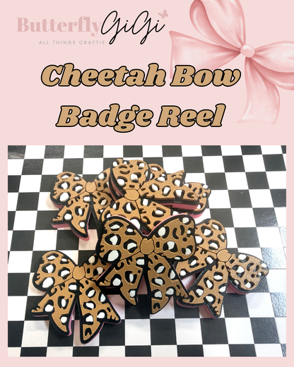 Cheetah Bow Badge Reel Attachment 3D Printed