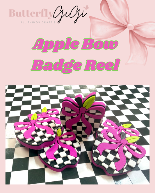 Apple Bow Badge Reel Attachment 3D Printed