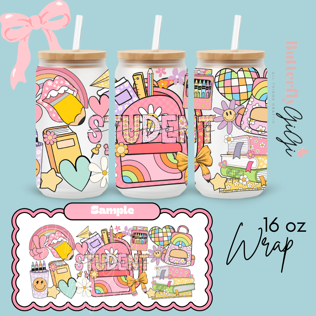 School 16oz UVDTF Wrap