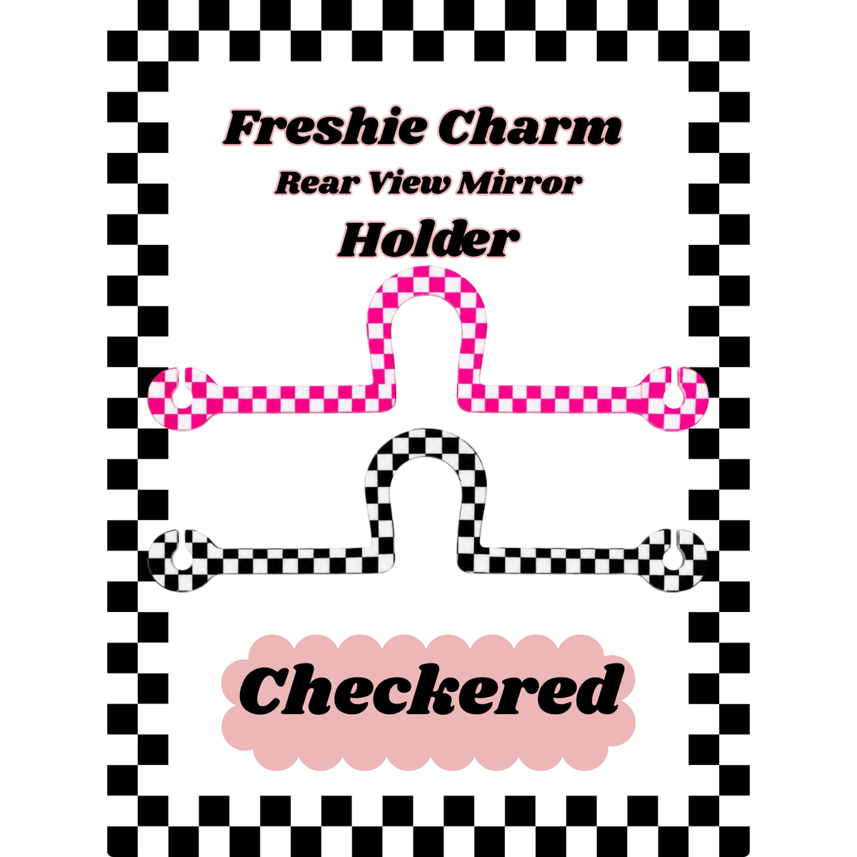 Checkered Acrylic Freshie Charm Holder