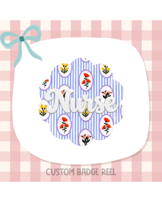 Cottage Core Badge Reel Custom Acrylic Design