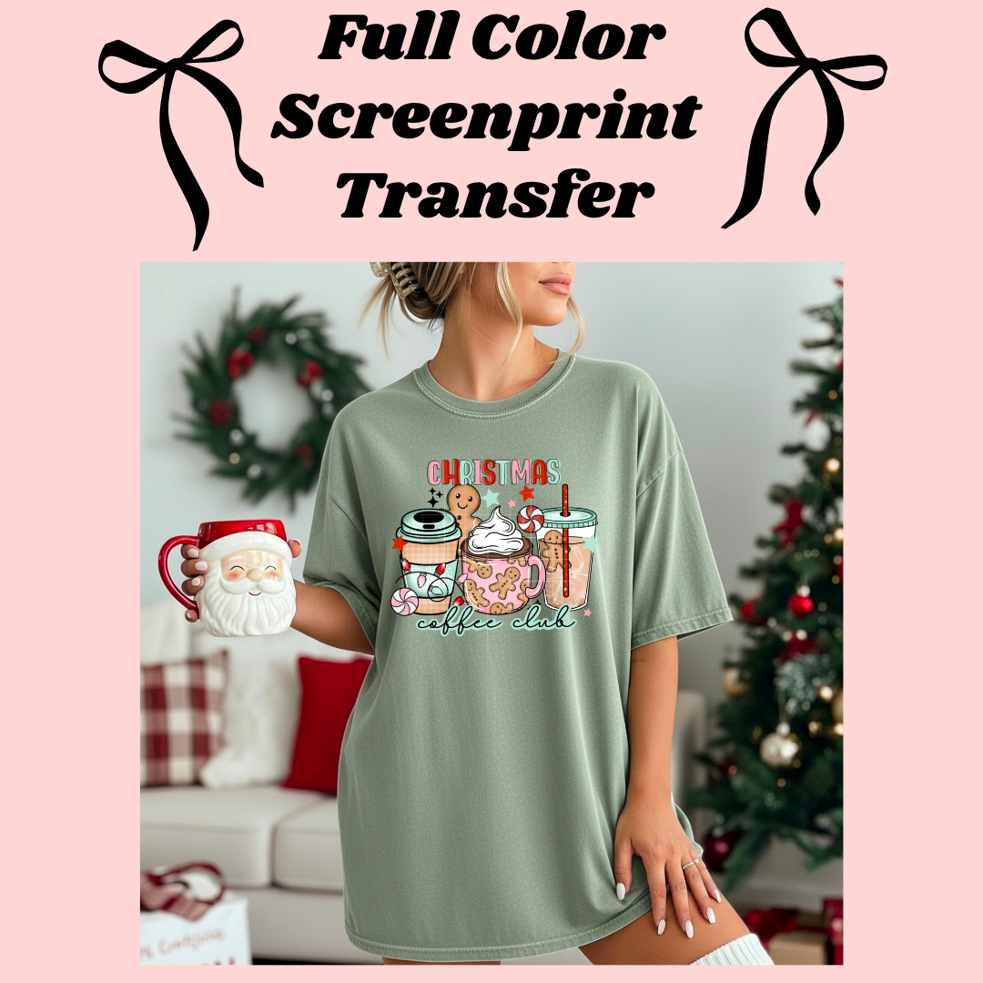 DTF Transfer Christmas Coffee Club