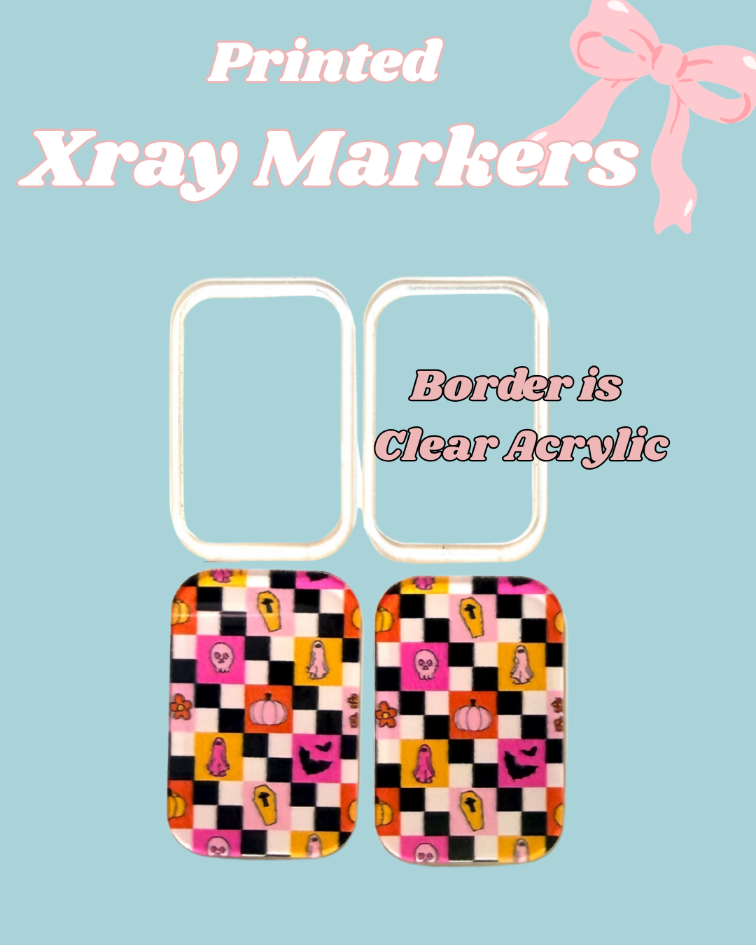 Halloween Pink Orange Printed Xray Markers