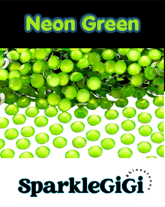 NEON GREEN Classic Rhinestone
